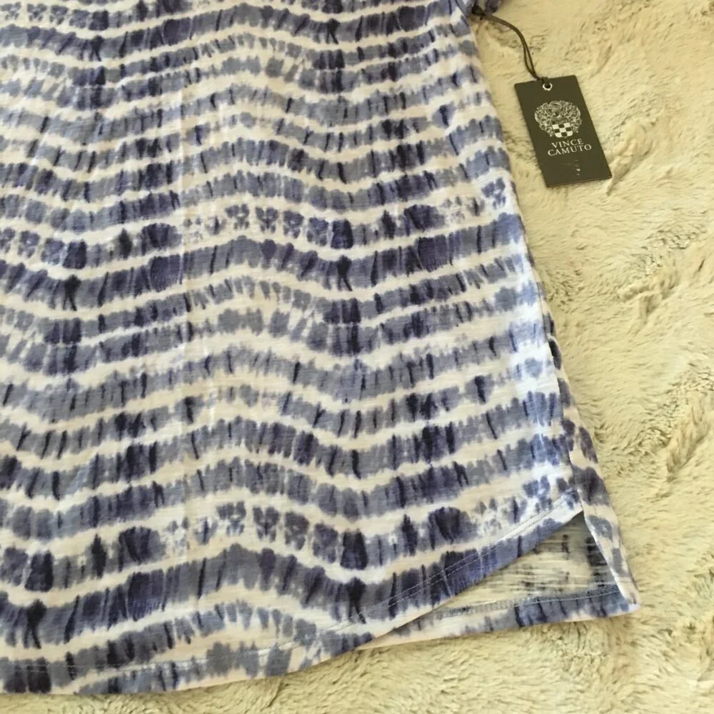 Nwt Vince Camuto blue white tie dye tee  shirt size XS